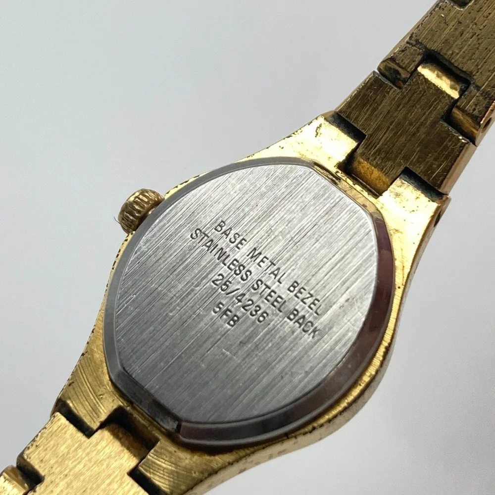 Vintage Armitron Womens Watch 11mm Gold Tone Petite Round New Battery 7